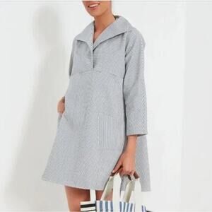 Tuckernuck Women's Plus French Blue Stripe Sloane Dress Pockets Size XXXL‎